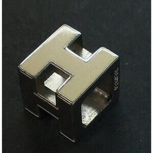 HERMES d'H Cube Cage Top Charm Silver Tone White for Pendant / Necklace